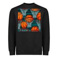 Black basketball hoop seamless pattern Heavyweight Sweatshirt - BundleAndBundleShop