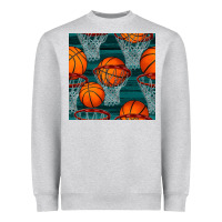 Heather Grey basketball hoop seamless pattern Heavyweight Sweatshirt - BundleAndBundleShop