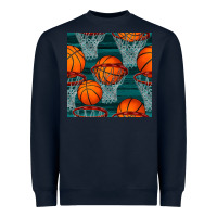 Basketball Hoop Seamless Pattern Heavyweight Sweatshirt | Teevron