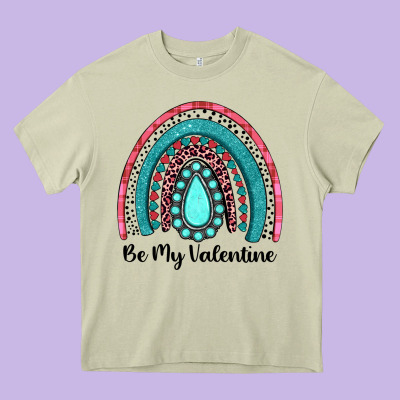 Be My Valentine Gemstone Rainbow Heavy Core Tee Designed By Jahusdesignshop