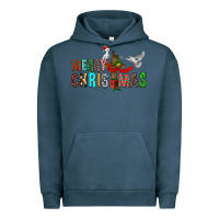 Pigment Midnight Navy Merry christmas cross Urban Hoodie - FaDigitalArtStudio
