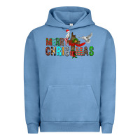 Pigment Pebble Blue Merry christmas cross Urban Hoodie - FaDigitalArtStudio