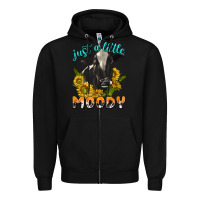 Black Just a Little Moody Zipper Hoodie - texasbilliewilder