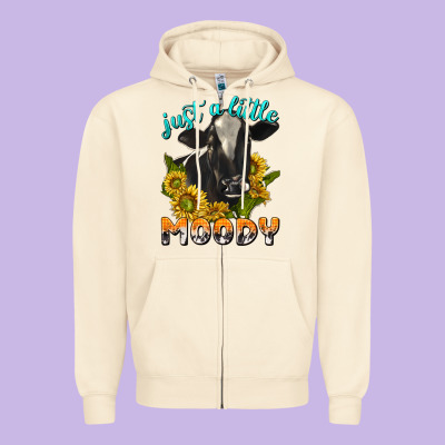 Just A Little Moody Zipper Hoodie Designed By Texasbilliewilder