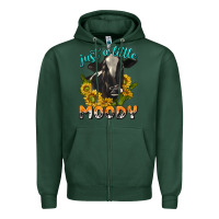 Sports Green Just a Little Moody Zipper Hoodie - texasbilliewilder