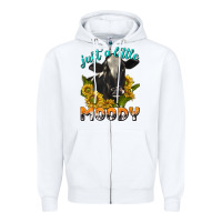 White Just a Little Moody Zipper Hoodie - texasbilliewilder