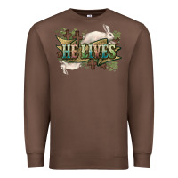 Chestnut He lives Easter Day Premium Sweatshirt - HowdyJamesFarm