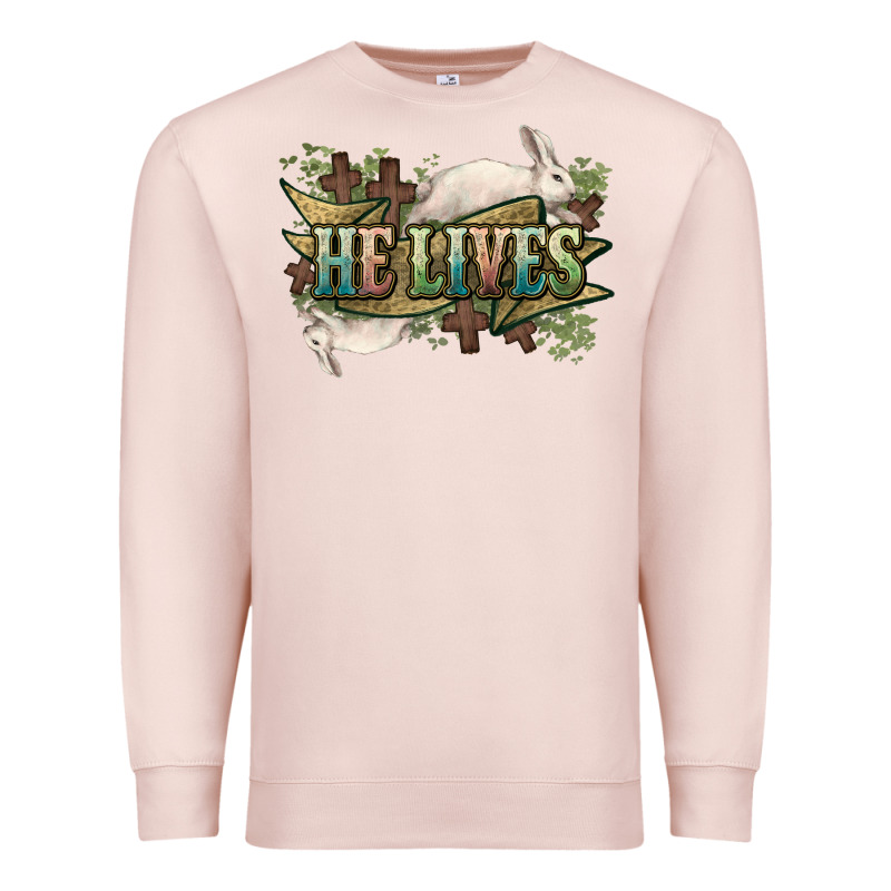 He Lives Easter Day Premium Sweatshirt by HowdyJamesFarm | Teevron