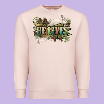He Lives Easter Day Premium Sweatshirt Designed By Howdyjamesfarm