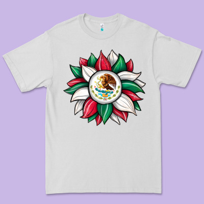 Sunflower Mexican Flag Premium Tee Designed By Jahusdesignshop