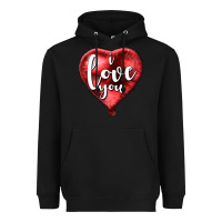 Black I love you heart balloon Valentine's Day Heavyweight Hoodie - HowdyJamesFarm