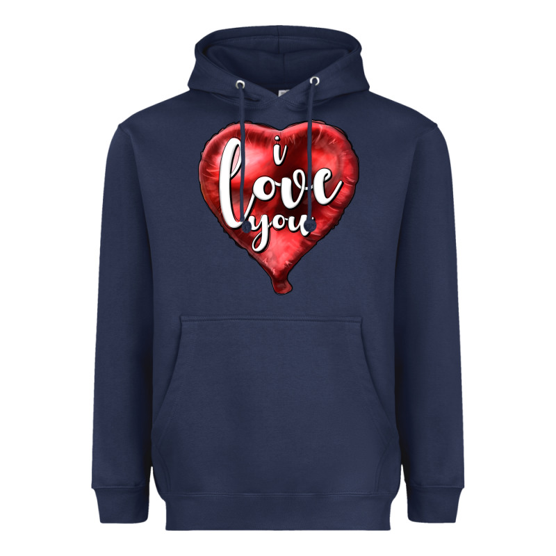 I Love You Heart Balloon Valentine's Day Heavyweight Hoodie by HowdyJamesFarm | Teevron