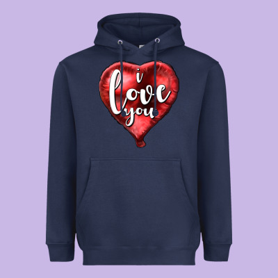 I Love You Heart Balloon Valentine's Day Heavyweight Hoodie Designed By Howdyjamesfarm