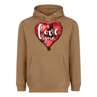 Toasted Coconut I love you heart balloon Valentine's Day Heavyweight Hoodie - HowdyJamesFarm