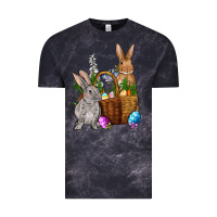 Cloud Black Bunnys carrots eggs with basket Easter Vintage Tee - NancyCooperArtShop