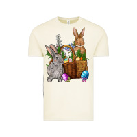Vintage Arctic Bunnys carrots eggs with basket Easter Vintage Tee - NancyCooperArtShop