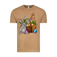 Vintage Camel Bunnys carrots eggs with basket Easter Vintage Tee - NancyCooperArtShop
