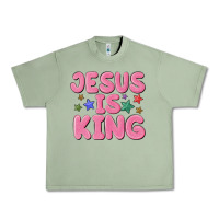 Oil Green jesus is king Urban Heavy Tee - MaliasSmallBusiness