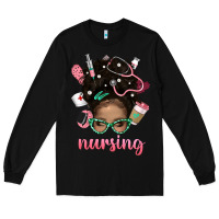 Black Afro Messy Bun Nursing Bbs Long Sleeve Tee - BundleAndBundleShop