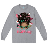 Heather Grey Afro Messy Bun Nursing Bbs Long Sleeve Tee - BundleAndBundleShop