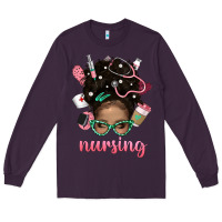 Plum Afro Messy Bun Nursing Bbs Long Sleeve Tee - BundleAndBundleShop