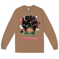 Toasted Coconut Afro Messy Bun Nursing Bbs Long Sleeve Tee - BundleAndBundleShop
