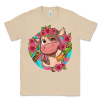 Mushroom cute cow pink flowers and leopard pattern Classic Tee - NancyCooperArtShop