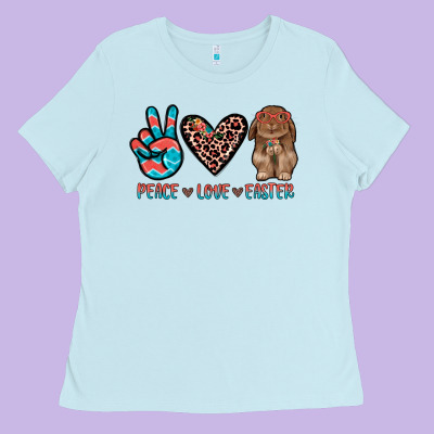 Peace Love Easter Ladies Tee Designed By Jahusdesignshop