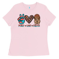 Bubblegum Pink peace love easter Ladies Tee - JahusDesignShop
