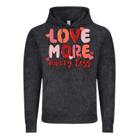 Vintage Black love more worry less Vintage Hoodie - MaliasSmallBusiness