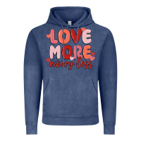 Vintage Denim love more worry less Vintage Hoodie - MaliasSmallBusiness