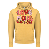 Vintage Mustard love more worry less Vintage Hoodie - MaliasSmallBusiness