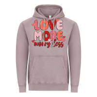 Vintage Zinc love more worry less Vintage Hoodie - MaliasSmallBusiness