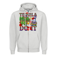 Dove Grey Tequila made me do it Zipper Hoodie - NancyCooperArtShop