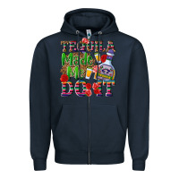 Navy Tequila made me do it Zipper Hoodie - NancyCooperArtShop
