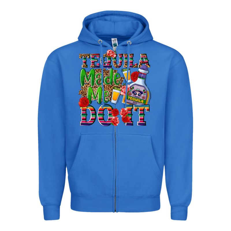 Tequila Made Me Do It Zipper Hoodie by NancyCooperArtShop | Teevron