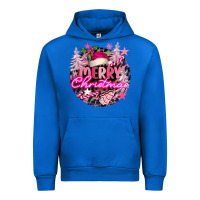 Cobalt pink merry christmas Urban Hoodie - FaDigitalArtStudio