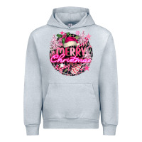 Heather Grey pink merry christmas Urban Hoodie - FaDigitalArtStudio