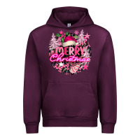 Mauve Wine pink merry christmas Urban Hoodie - FaDigitalArtStudio