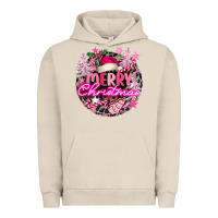 Pigment French Oak pink merry christmas Urban Hoodie - FaDigitalArtStudio