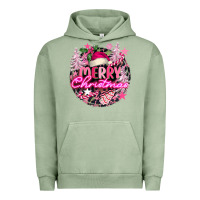 Pigment Oil Green pink merry christmas Urban Hoodie - FaDigitalArtStudio