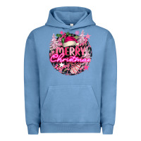 Pigment Pebble Blue pink merry christmas Urban Hoodie - FaDigitalArtStudio