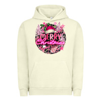 Pigment Pistachio pink merry christmas Urban Hoodie - FaDigitalArtStudio