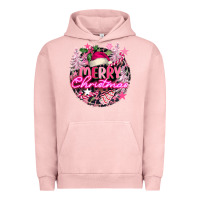 Pigment Salmon pink merry christmas Urban Hoodie - FaDigitalArtStudio