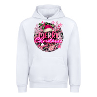 White pink merry christmas Urban Hoodie - FaDigitalArtStudio