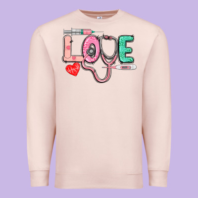 Love Nursing Premium Sweatshirt Designed By Cowgirlartshop