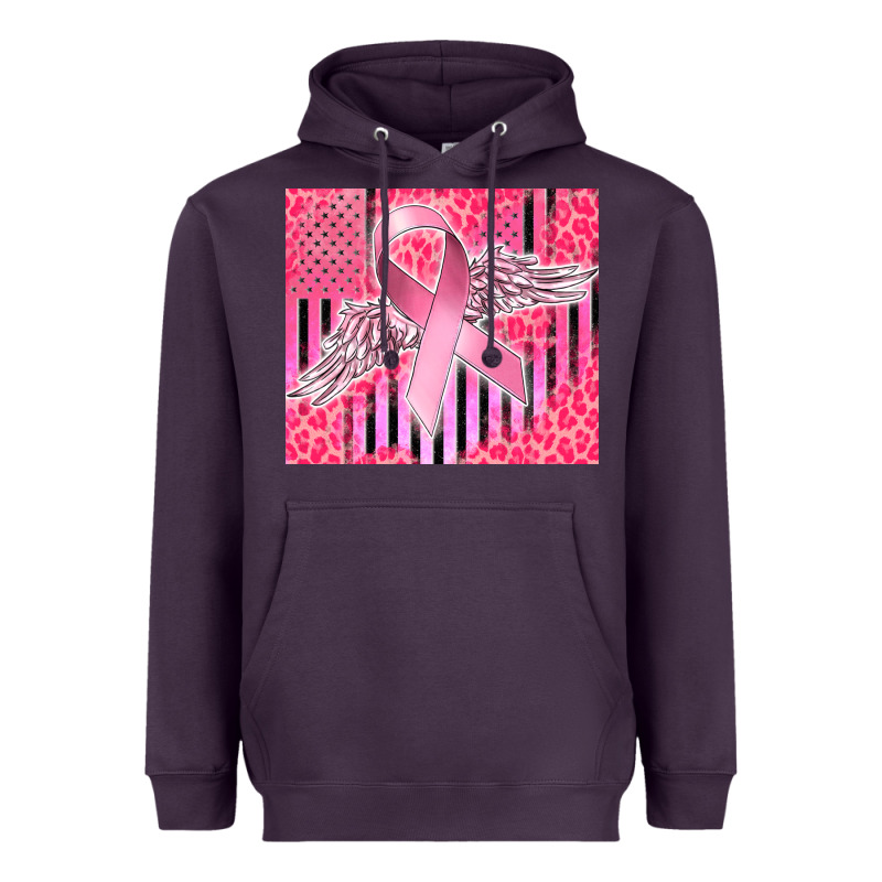 Cancer Awareness American Flag Heavyweight Hoodie by CowGirlArtShop | Teevron