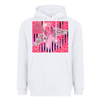 White cancer awareness american flag Heavyweight Hoodie - CowGirlArtShop
