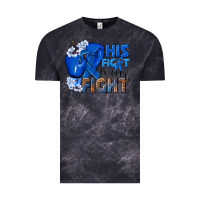 Cloud Black his fight is our fight colon cancer blue ribbon Vintage Tee - NancyCooperArtShop