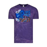 Cloud Purple his fight is our fight colon cancer blue ribbon Vintage Tee - NancyCooperArtShop